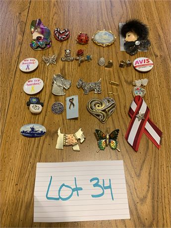 Pins and Broach Lot of 27