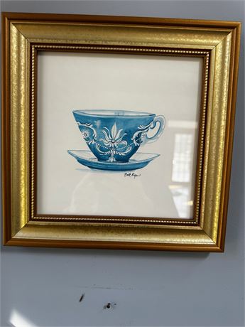 Britt Ryan Signed Teacup Art