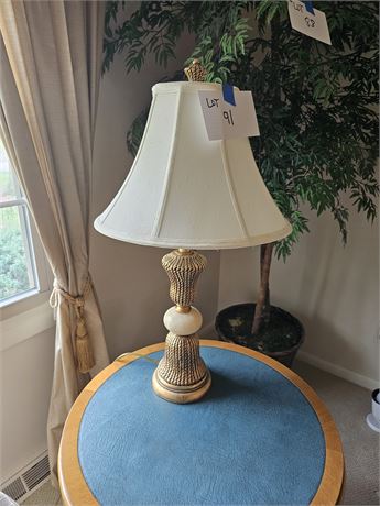 Gold Rope & Marble Center Table Lamp