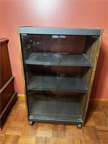 Rolling Tv Cart with Glass door front