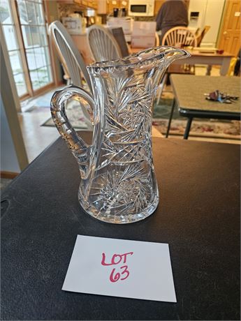American Brilliant Crystal Glass Pitcher
