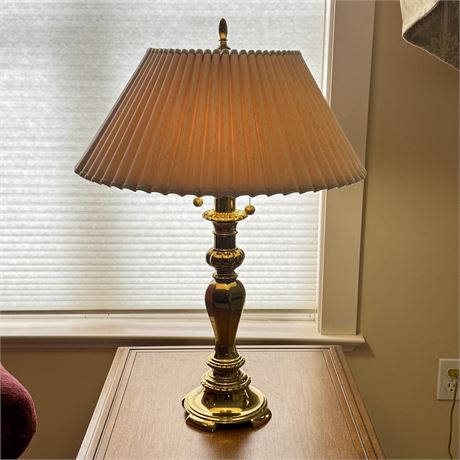 Vintage Stiffel Heavy Brass Dual Arm Table Lamp