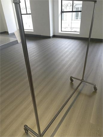 Rolling Clothing Display Rack - No Contents