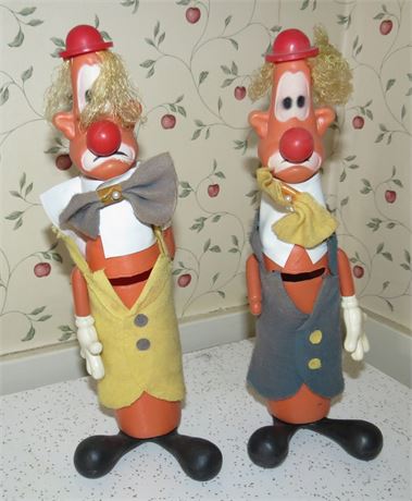 Vintage MCM Bowling Pin Shaped Clown Banks