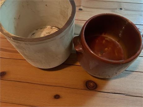 West Bend Stoneware Bean Pot & Stoneware Crock or Jug