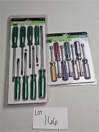 Pittsburgh 8pc Magnetic Screwdriver Set & 7pc Nut Driver Set