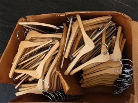 Wooden Clothes Hanger Lot (1 Box)