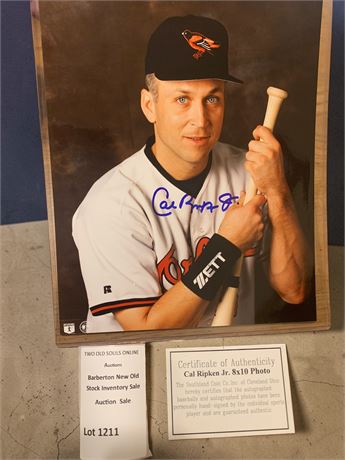 Autographed Photo Shortstop Cal Ripken Jr. Baltimore Orioles W/COA