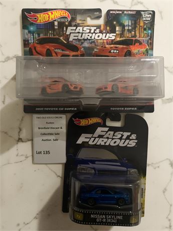 Fast & Furious Premium Series Hot Wheels 2021 Toyota GR Supra & Toyota Supra