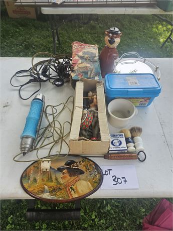 Vintage Barney Bear Toy, Yogi Bear Bank, Coke Cola Ice Pick, Shaving & More