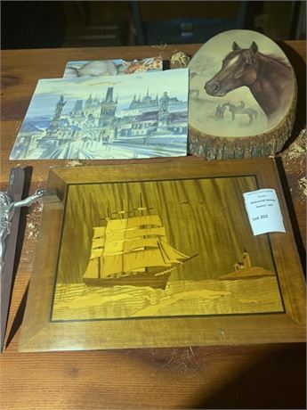 Watercolor Charles Bridge/Prague Castle, Horse Lithograph by Ruane Manning