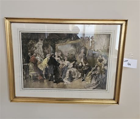 Color Lithograph Print "Royal Visitors" By Vincent Garcia De Paredes