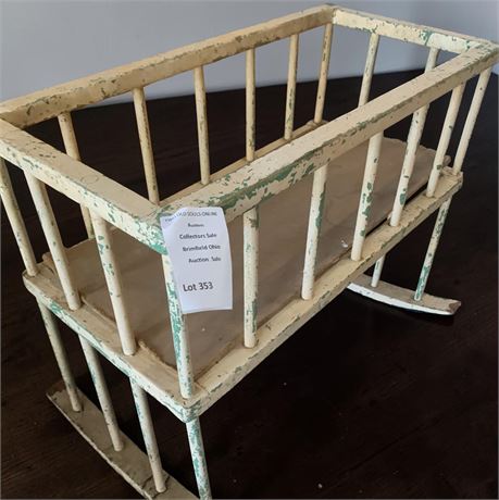 Vintage Distressed Wooden Doll Crib