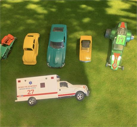 Vintage Matchbox & Lynburg Die Cast Cars - Chicago Fire EMS Ambulance & More