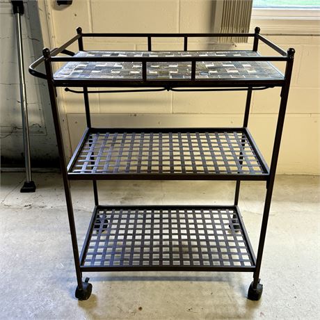 Mosaic Top 3-Tier Rolling Cart