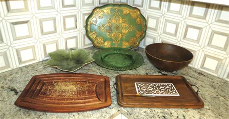 Serving Platters, Cutting Boards, Wood Bowl