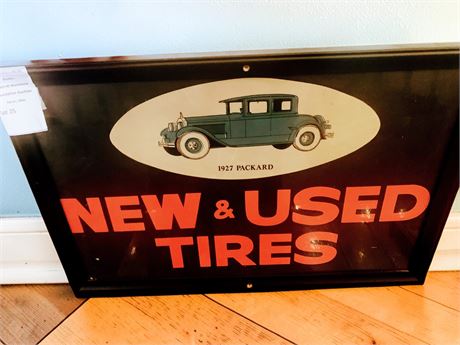 1927 Packard Automobile NEW & USED TIRES Framed Advertisement