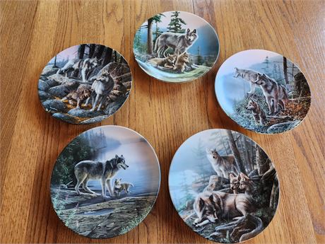 (5) Kevin Daniels Wolf Plate Collection Lot 1