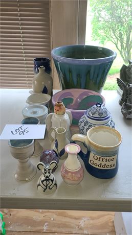 Mixed Pottery Lot:Planters/Bowl/Jugs/Candle Holders & More