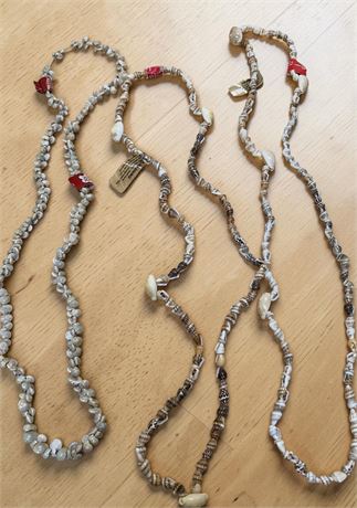 Nassa Seashell Lei Necklace Lot of 3