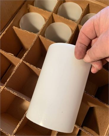 Cylindrical White Glass Globes & Light Fixture Lot