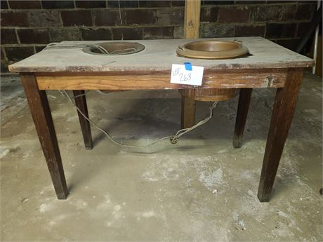 Vintage Electric Melting Dipping Table with Copper Bowls