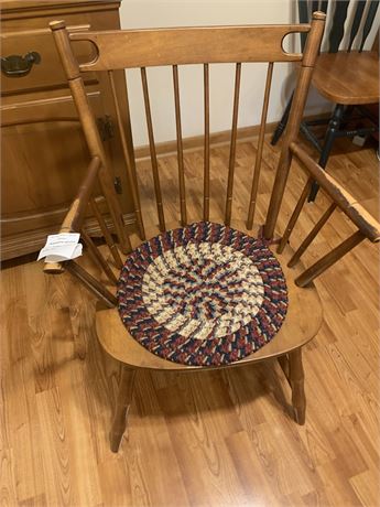 Antique Wood Spindle Back Kitchen Armchair