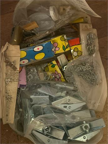 Industrial Hardware Lot - Hollow Wall Anchors/Toggle Bolts, Metal D-Rings & More
