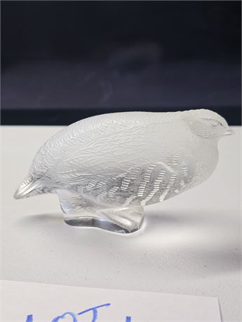 Signed Lalique Glass Partridge Bird