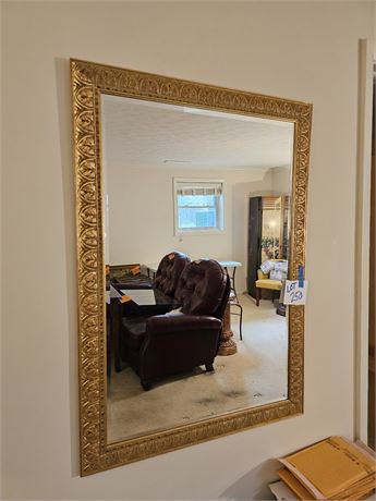 Large Gold Beveled Wall Mirror