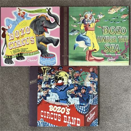 Vintage 1940's Capitol Record Reader Sets - Bozo the Clown!