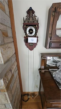 Mid-Century Dutch Wall Clock With Teardrop Weights