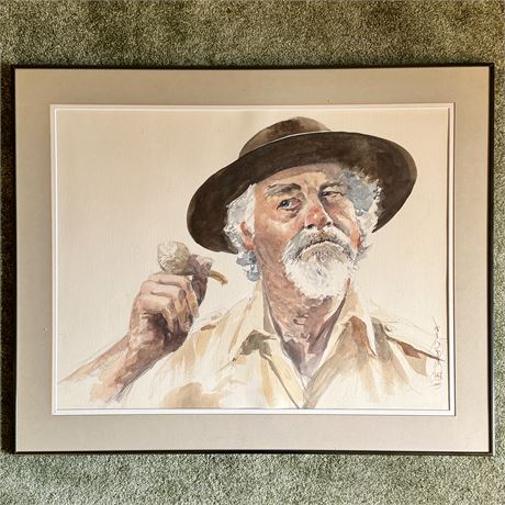 Homer O. Hacker Signed Watercolor Painting - 34.25 x 28"