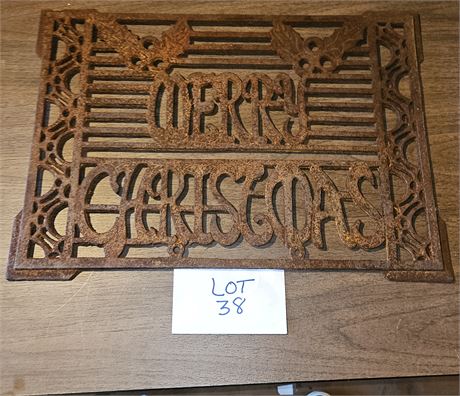 Cast Iron "Merry Christmas" Grate