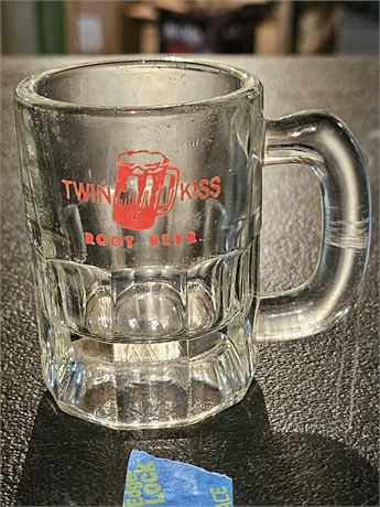 Vintage Weighted Glass "Twin Kiss" Childs Root Beer Advertising Mug