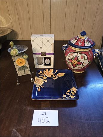 Home Decor- Peir 1 Large Biscuit Jar, Candle Holders & More