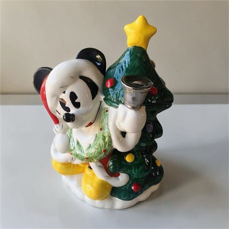 1999 Disney Mickey Mouse Christmas Ceramic Cookie Jar ByTreasure Craft