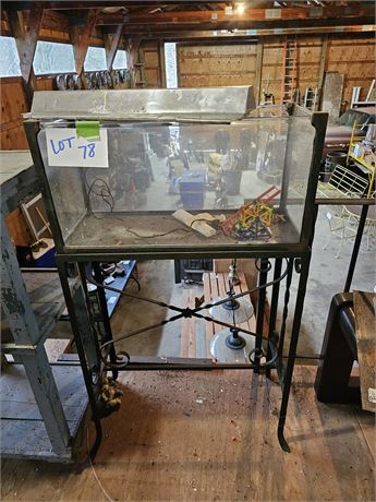 5 Gal Fish Tank with Metal Stand / Top & More
