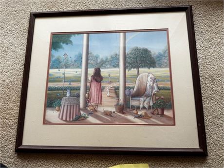 BJ Cummings 1987 Art Framed and Signed