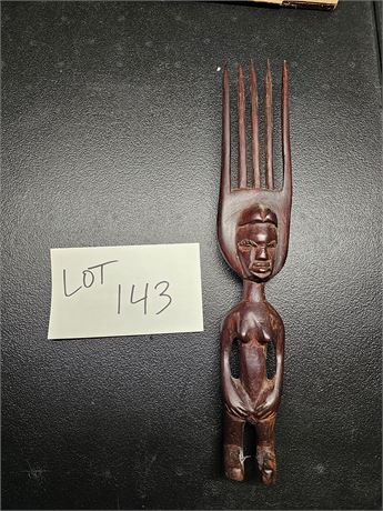 Wood Carved African Afro Comb