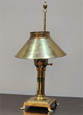 Vintage Brass Paris Orient Express Istanbul Lamp w/Railroad Claw Feet