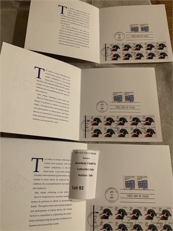 1991 First Day Issue Stamps 29 Cent Wood Ducks Columbus, Ohio