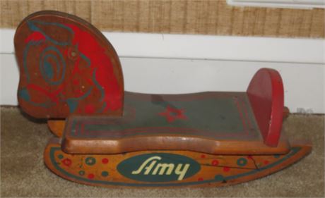 Vintage Wood Rocking Horse