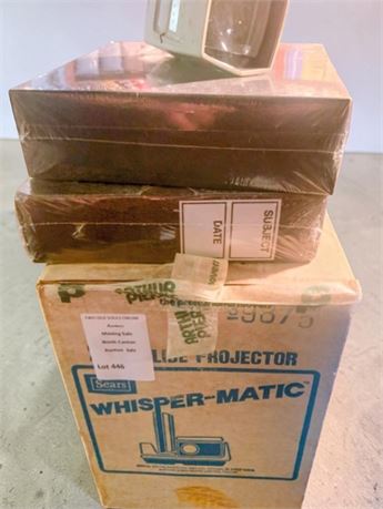 Vin Sears Whisper-Matic Slide Projector, Sears Easi-Load Circular Slide Trays