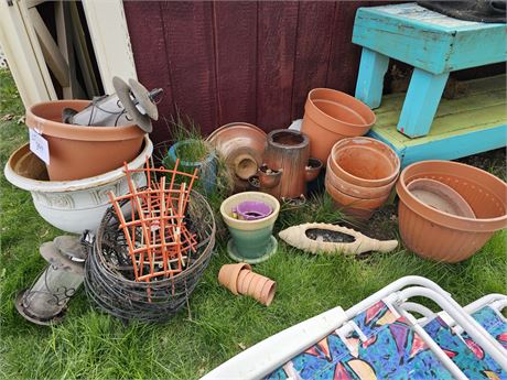 Mixed Outdoor Planters / Pots & More - Sizes Vary