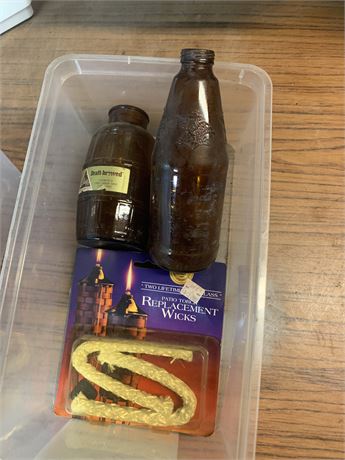 Replacement Tiki Torch Wicks, Amber Beer Bottle, Barrel of Blatz Beer Bottle