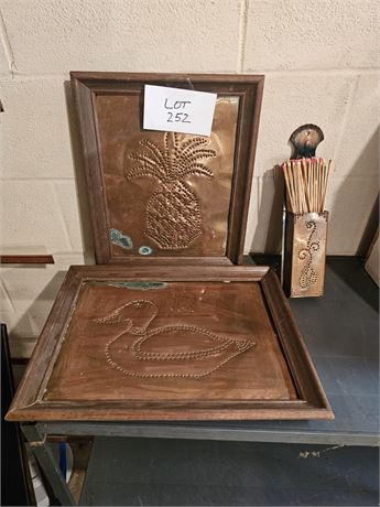 Vintage Copper Punch Art Sizes Vary