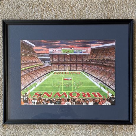 Original Cleveland Browns Stadium Painting - 21 x 17"