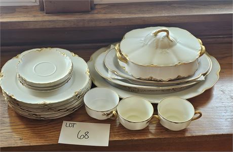 Antique Haviland Limoges Ranson Pattern Serving Set - 18 Pcs
