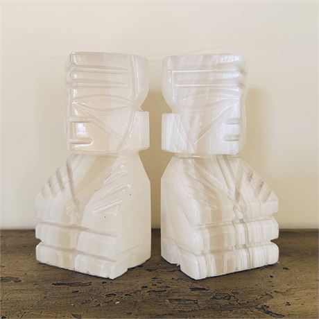 Stone Tiki or Totem Style Bookends